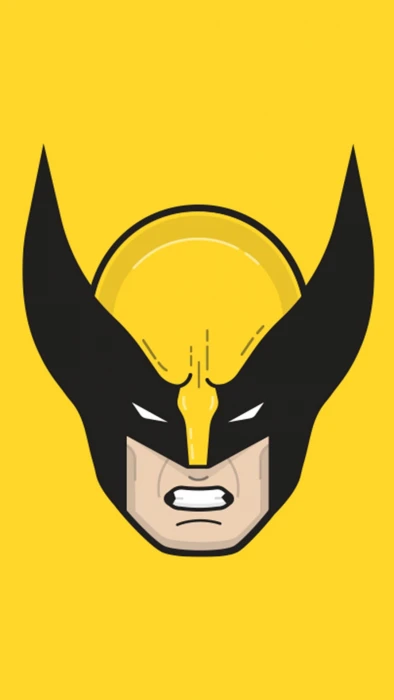 Wolverine illustration superhero yellow colored background