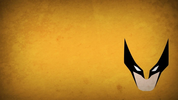 superhero yellow background Wolverine Men minimalism 2k