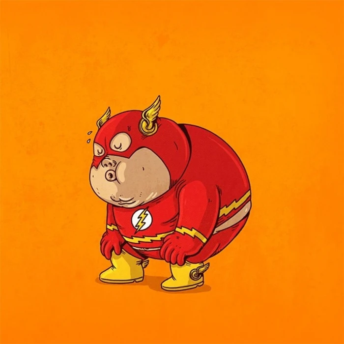 cartoon comics dc fat flash superhero 2k