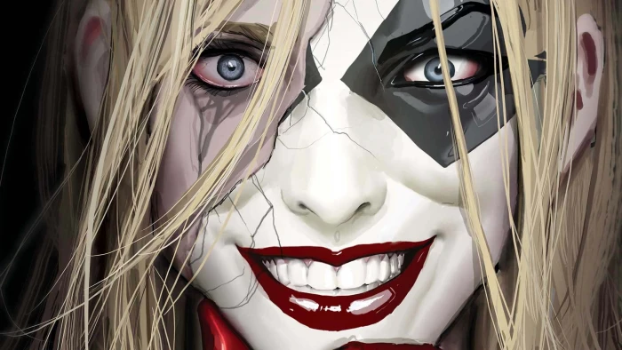 Harley Quinn DC Comics superheroines women blonde blue eyes 2k