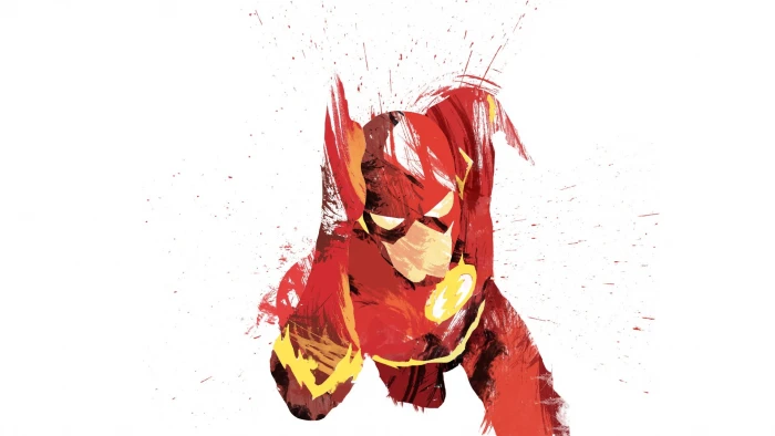 The Flash illustration DC Comics superhero white background 2k
