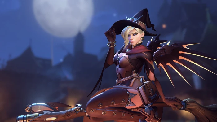 witch illustration untitled Overwatch Halloween thigh highs 2k
