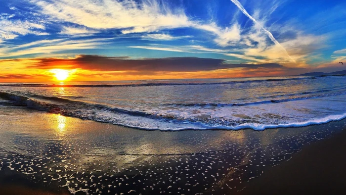 body of water beach dawn dusk landscape nature outdoors 2k