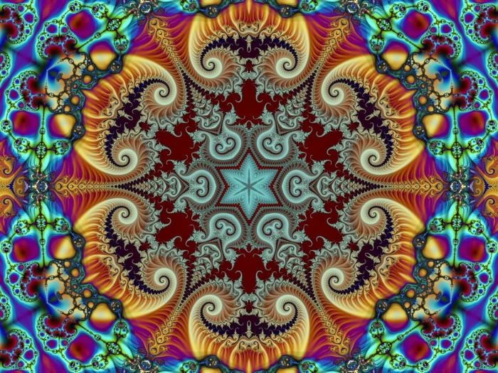 assorted color mandala artwork fractal abstract psychedelic 2k