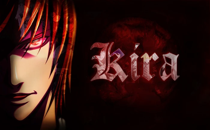 Kira anime character graphic wallpaper Death Note Yagami Light 2k 4k