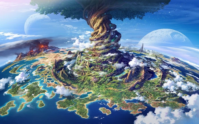 multicolored tree of life wallpaper Earth planet World Tree 2k