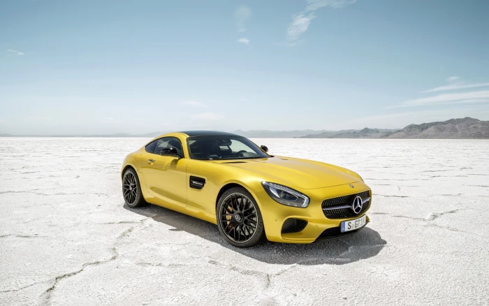 racing Mercedes Benz yellow cars desert AMG GT 2k