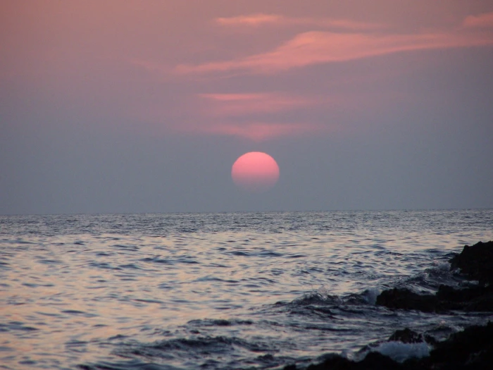 blue ocean during sunset ibiza spain night mar eivissa 2k
