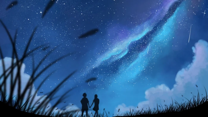 silhouette couple space HD 2k