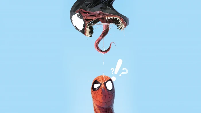 Spider Man vs Venom Minimal Artwork 2k 4k 5k 8k