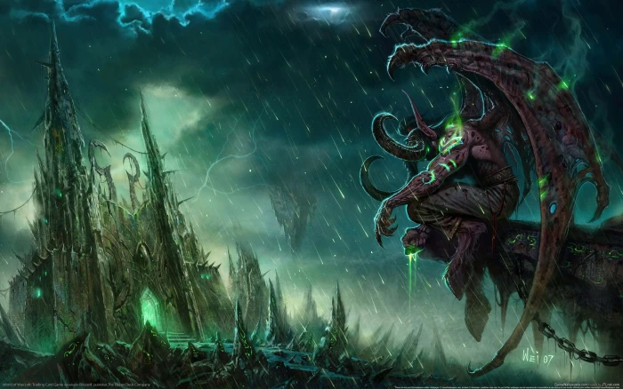 Illidan Stormrage from Warcraft illustration World of The Burning Crusade 2k