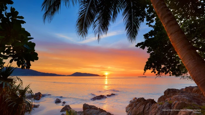 Sunset Over Patong Beach Phuket Thailand Beaches 2k