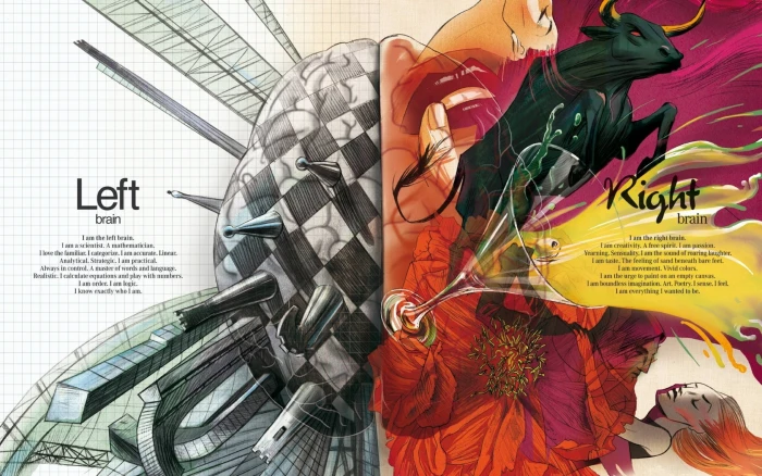 abstract Anatomy artwork brain digital art Splitting text 2k