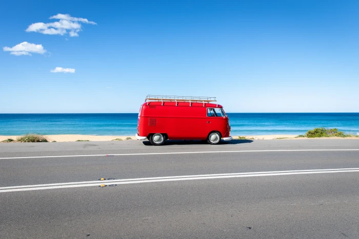 combi Volkswagen car road sky beach sea outdoors transportation 2k