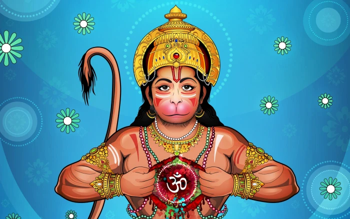 Hanuman Ji Hindu God illustration Lord animated 2k