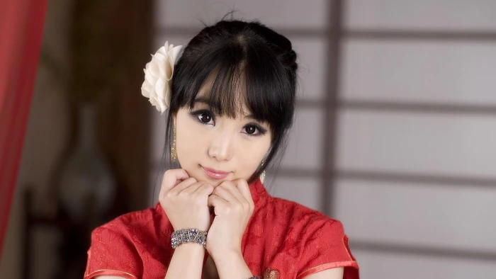 Cheongsam Chinese dress Asian women model Korean qipao 2k