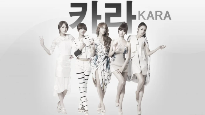Kara K pop Korean women Asian group of model studio shot 2k