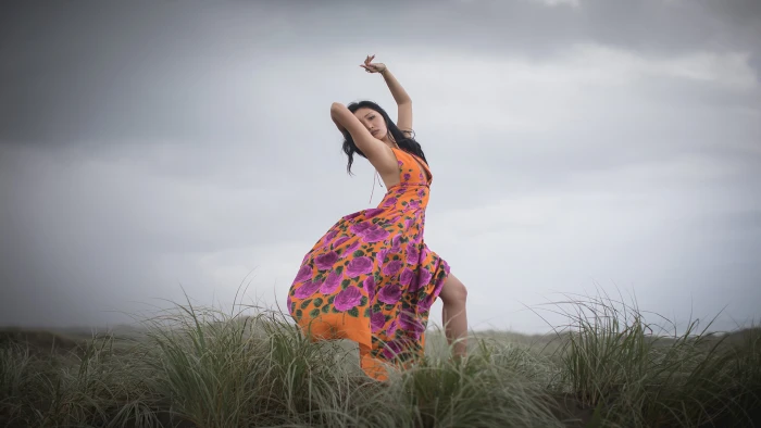 K pop Mamamoo singer Korean women outdoors Flower Dress 2k