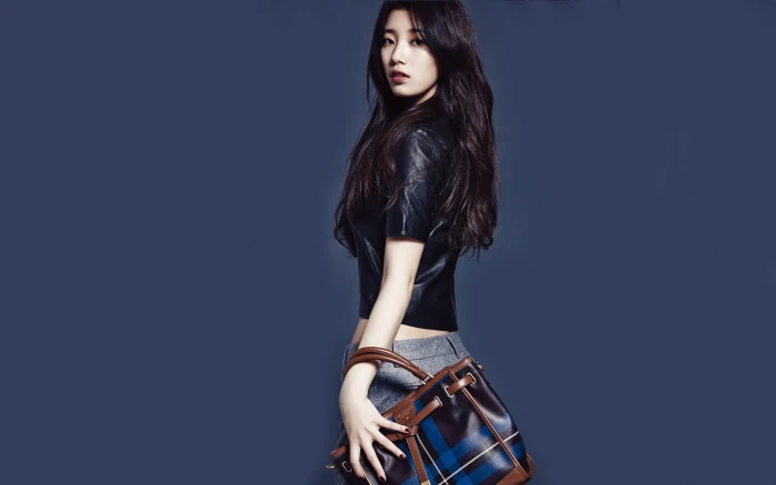 Suzy Korean girls photo HD wallpaper 19 women s black crop top 2k