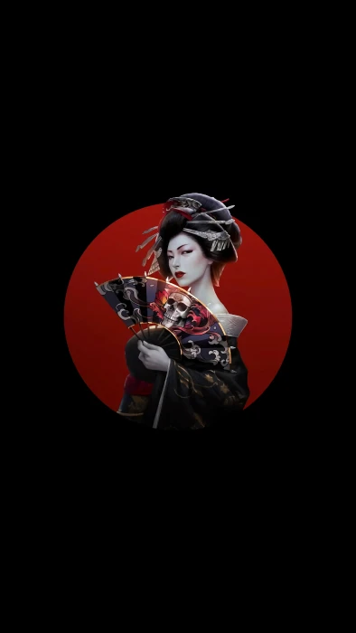 amoled Japan artwork women simple background Asian dark hair 29 2k