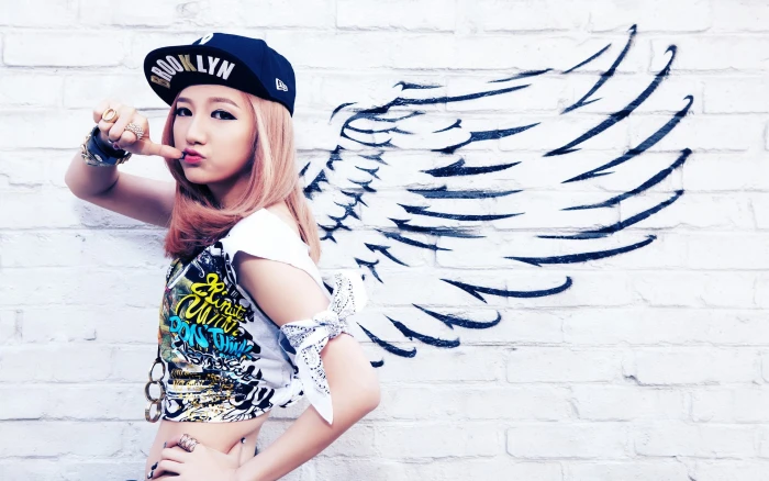 graffiti K pop women hands on hips standing looking at viewer 2k