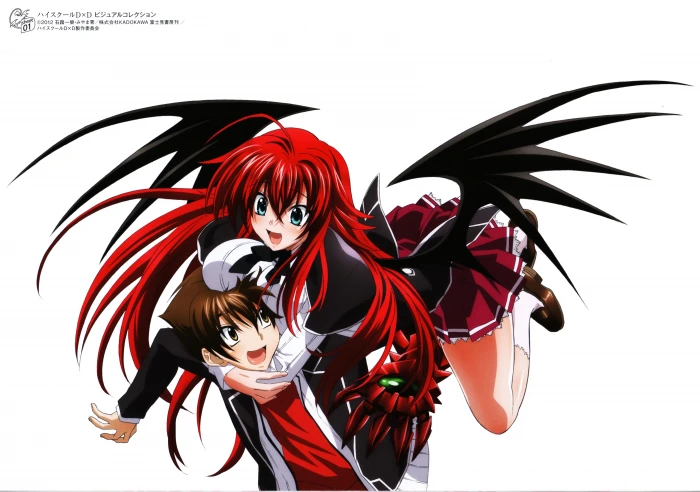 high school dxd studio shot white background indoors red 2k 4k 5k