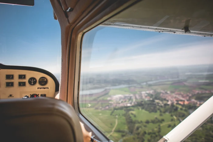 From the Plane Window airplane cessna ground scenery view 2k 4k