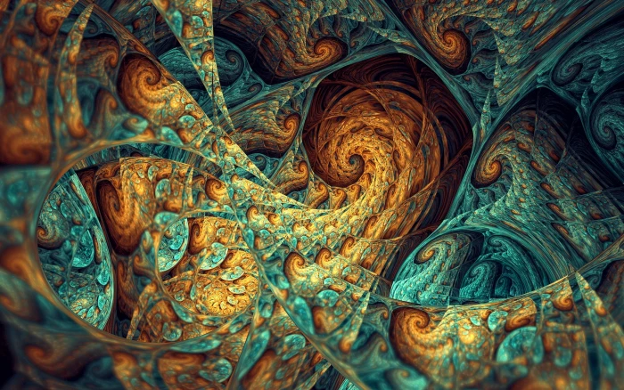 multicolored abstract painting fractal no people close up 2k