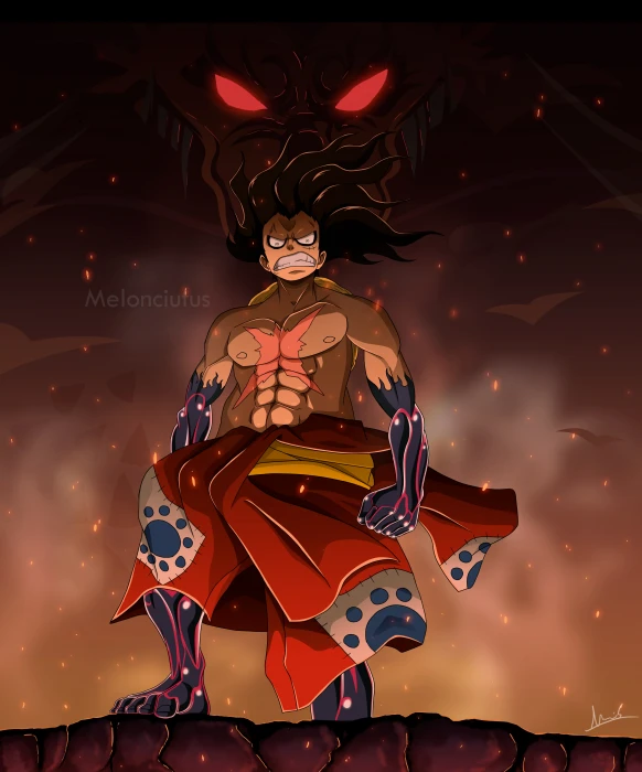 One Piece Monkey D Luffy Kaido Gear Fourth Snakeman dark 2k
