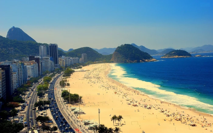 beach city cityscape building Brazil Rio de Janeiro Copacabana 2k