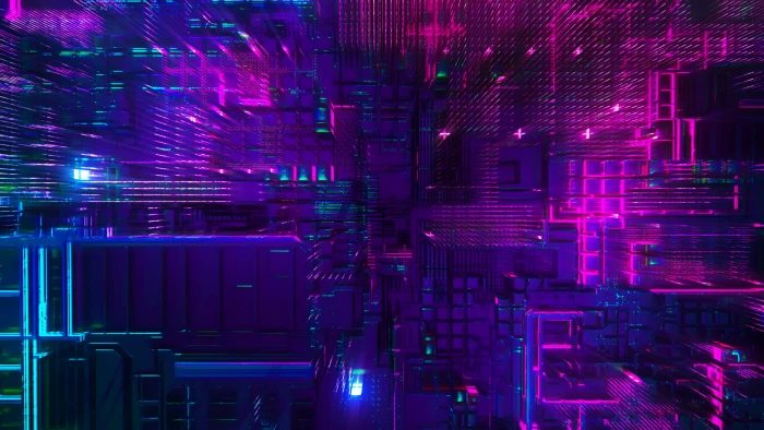 abstract digital art render illuminated technology 2k