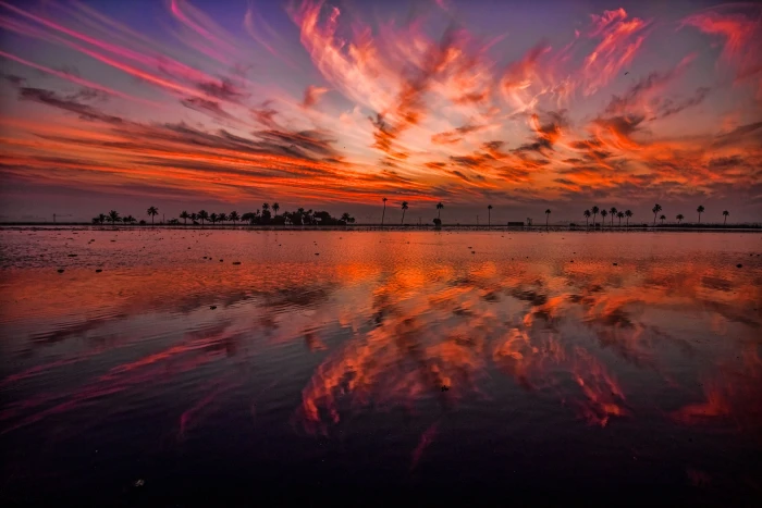 india alappuzha dawn kerala backwater lake sunset sky 2k 4k