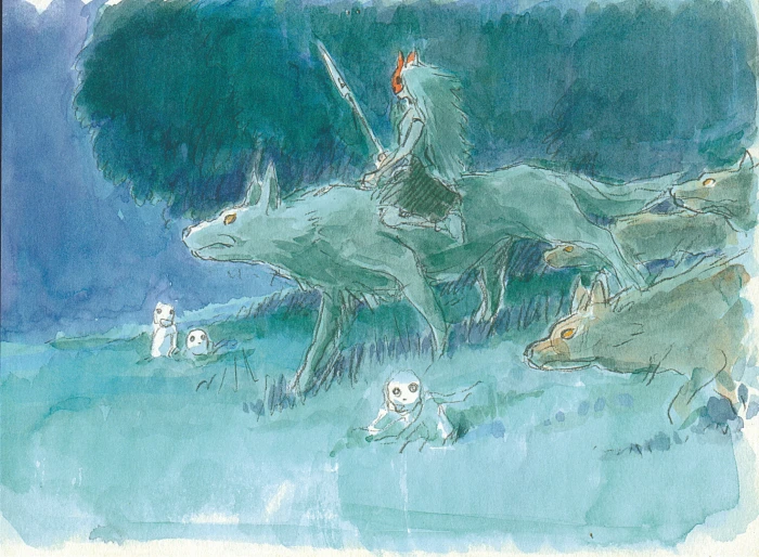 Studio Ghibli Princess Mononoke Ashitaka artwork water 2k