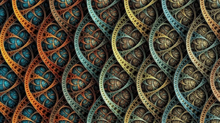 blue orange and yellow wallpaper abstract fractal geometry 2k