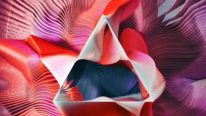 blue pink and white digital wallpaper triangle abstract lines 2k