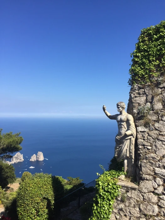 capri italy sea view scenery blue sky mediterranean 2k