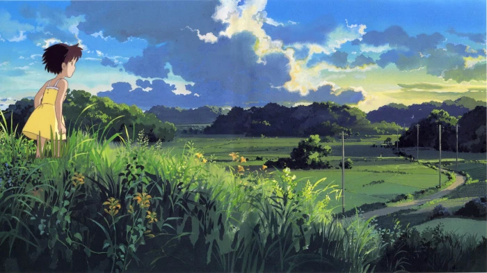 girl in yellow dress character wallpaper Studio Ghibli My Neighbor Totoro 2k