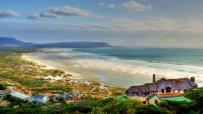 House On The Coast Of Brittany France Atlantic Ocean Goas Lagorn Beach Sandy Waves Villa With A Shingle Roof Landscape Wallpaper Hd 2k 4k