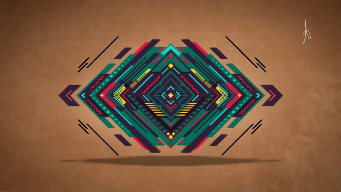 red and green digital logo abstract art vector triangle 2k 4k 5k