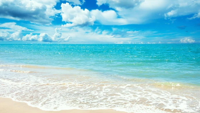 summer seashore beach sky cloud horizon 2k 4k