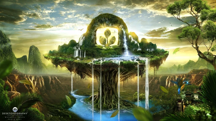 tree of life digital wallpaper Desktopography nature landscape 2k