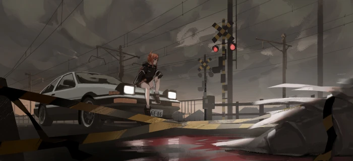 anime girls car Toyota 2k 4k 5k