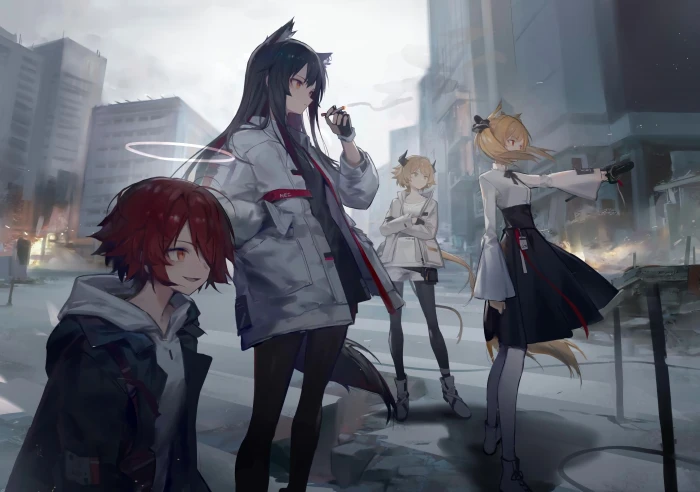 anime girls digital art artwork neko ears Arknights 2k 4k 5k