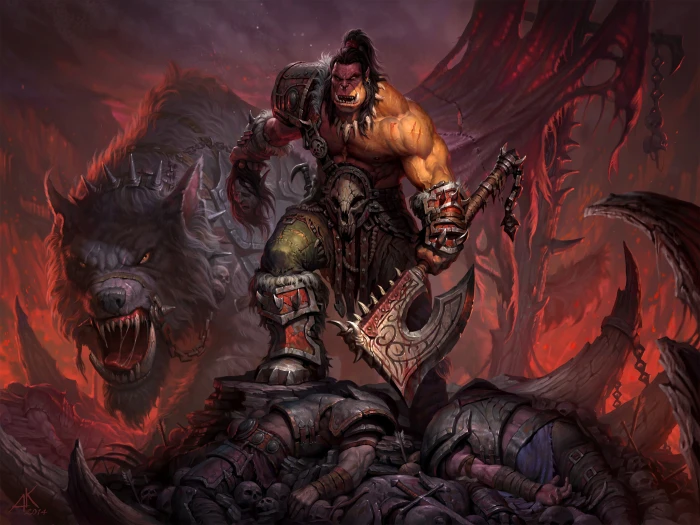 Axe from DOTA 2 illustration orcs axes creature World of Warcraft Warlords Draenor 2k 4k