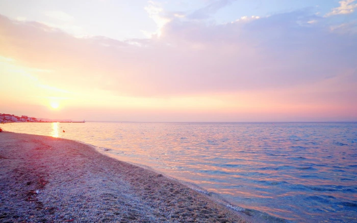beach sunset nature sky sea water scenics horizon 2k 4k