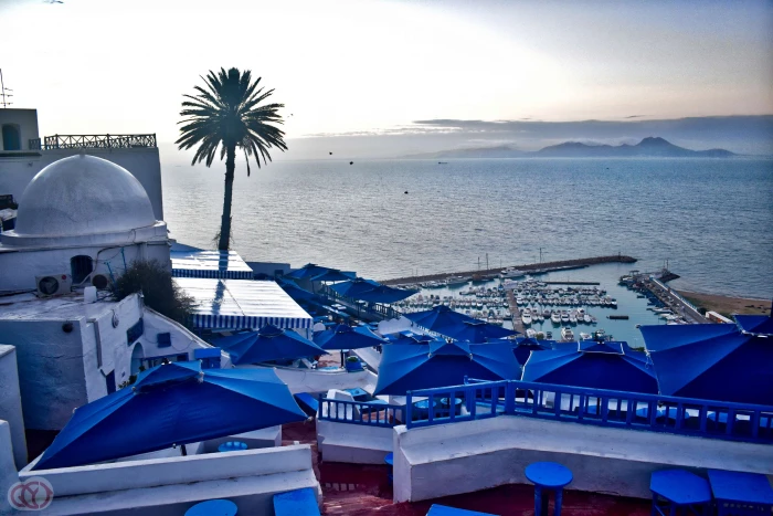 blue sky sidi bou said tunisia water sea nature no people 2k 4k
