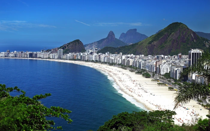 Brazil Rio de Janeiro coast high rise buildings top view 2k