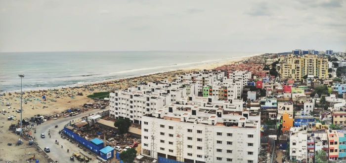 chennai india building beach sea marina 2k 4k