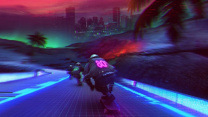 digital art artwork illustration vaporwave synthwave 2k 4k