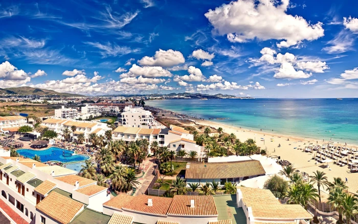Ibiza Spain Sandy Beach Hd Desktop Wallpaper 2k